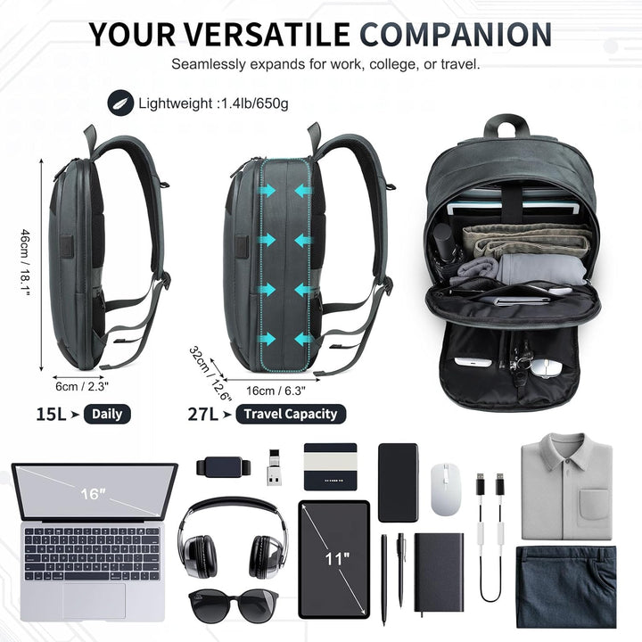 SUIKIHUM Mochila delgada para laptop para hombres y mujeres, bolsa...