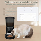 Alimentador automático para gatos, dispensador automático de alimentos para gatos 5G WiFi con bolsa desecante, alimentador para mascotas con temporizador de 5 litros con servicio de aplicación gratuito, porciones ajustables de hasta 1/12 taza, hasta 10