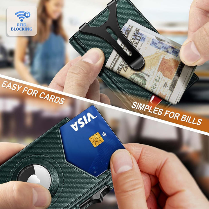 BULLIANT Billetera con clip para dinero, billetera delgada para reg...