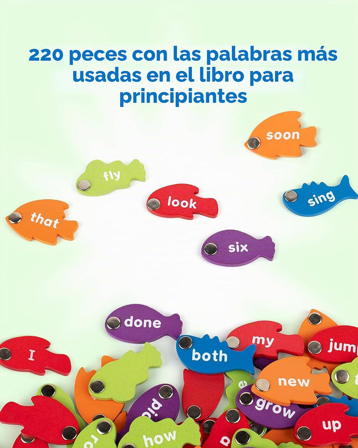 Coogam Juego de Pesca Magnética de Madera de Palabras de Vista Apre...