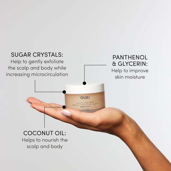 OUAI Melrose Place - Exfoliante corporal y cuero cabelludo tamaño d...