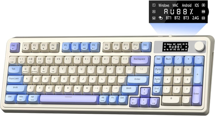 AULA S99 Pro Teclado para juegos, lindo teclado cremoso con pantall...