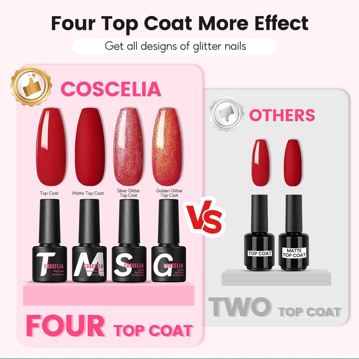 COSCELIA Kit de esmalte de uñas en gel de 53 piezas con luz UV y ki...