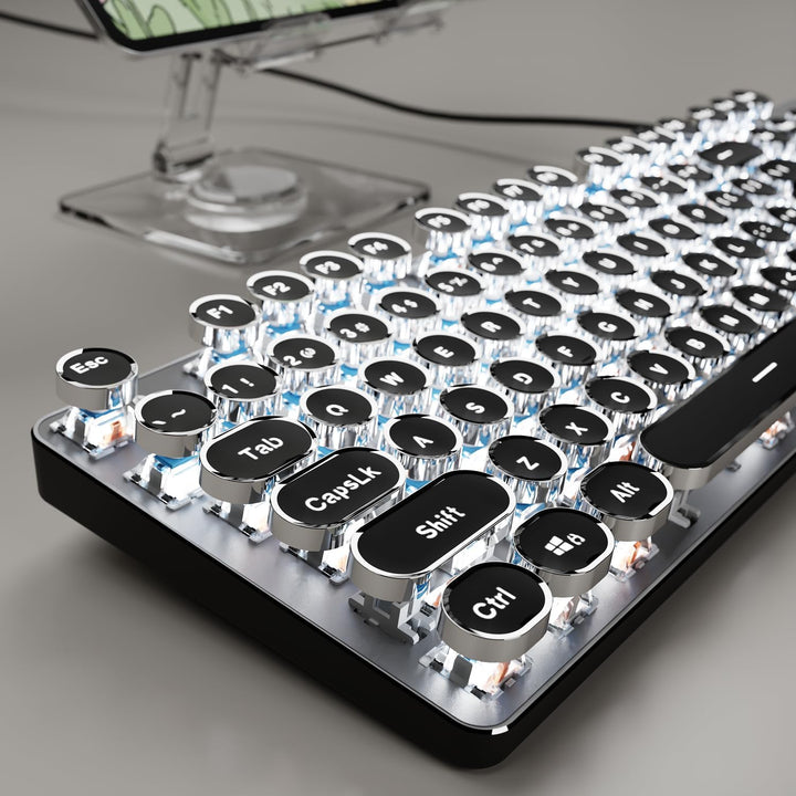 SEUNKWANG EWEADN TK100 - Teclado mecánico con cable, 104 teclas est...
