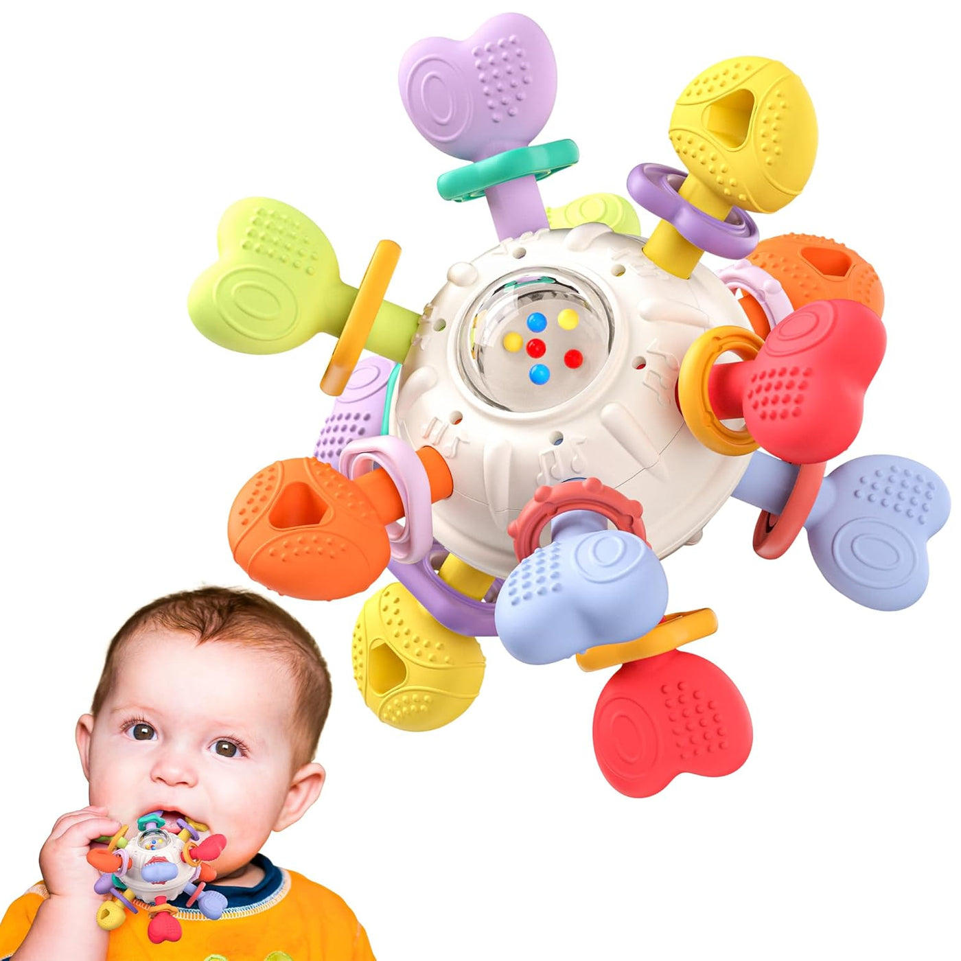 Juguetes Montessori para sonajeros y dentición para bebés