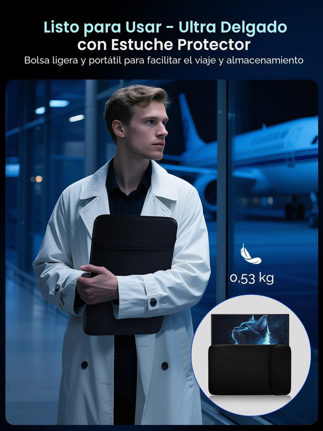 UPERFECT Monitor portátil de 18.5 pulgadas 120HZ 125% sRGB 1080P co...