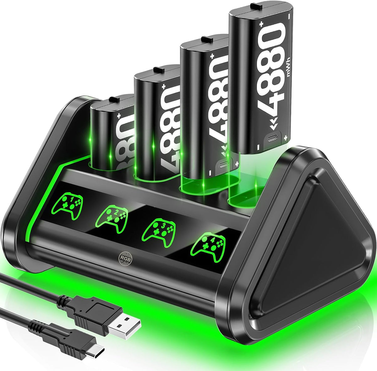 OIVO Batería recargable para Xbox One\/Series X\/S, 4 x 4880mWh, es...