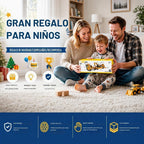 Juego de vehículos de construcción de aleación fundida a presión con semirremolque, excavadora y bulldozer – Luces y sonidos reales, piezas movibles – Juguetes de aprendizaje regalo para niños