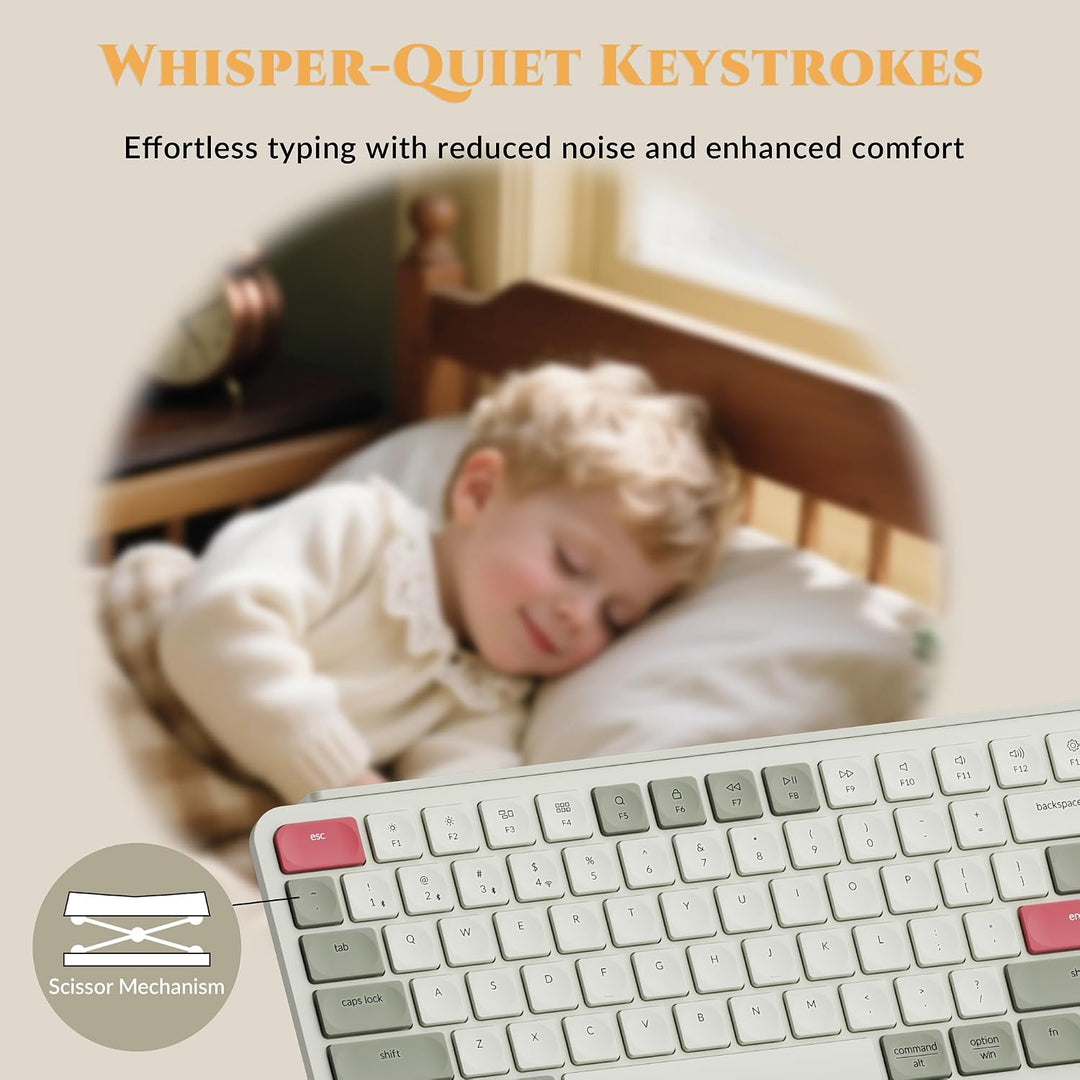 Keychron Teclado inalámbrico ultrafino B6 Pro, ZMK de tamaño comple...