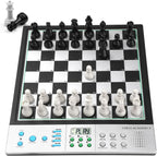 Tablero de ajedrez electrónico avanzado, juego de ajedrez inteligente para computadora, aprendizaje de entrenador de voz AI para niños, ELO 2200+ para mejorar jugadores, piezas grandes magnéticas y tablero perfecto para adultos, pantalla LCD (plateado)