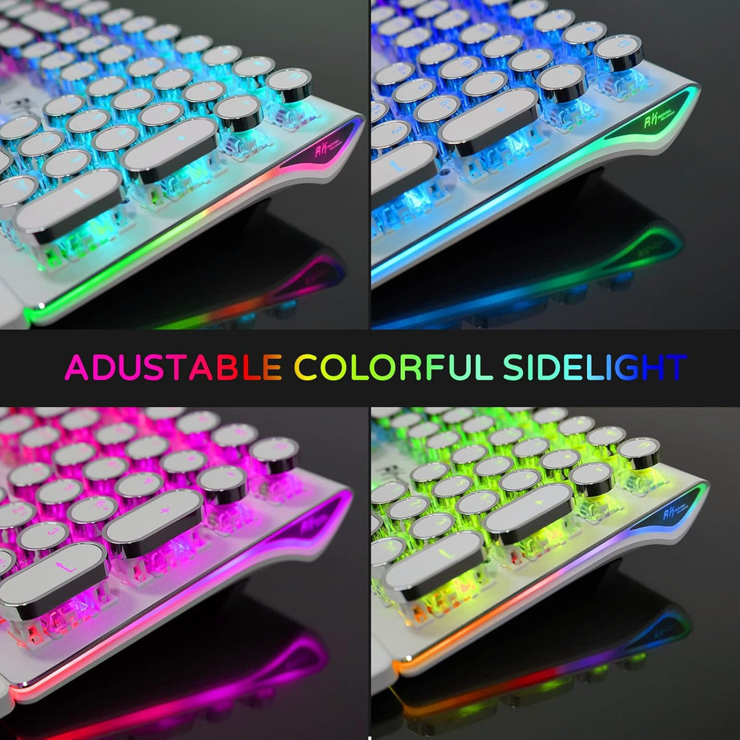 RK ROYAL KLUDGE Teclado mecánico de máquina de escribir S108, tecla...