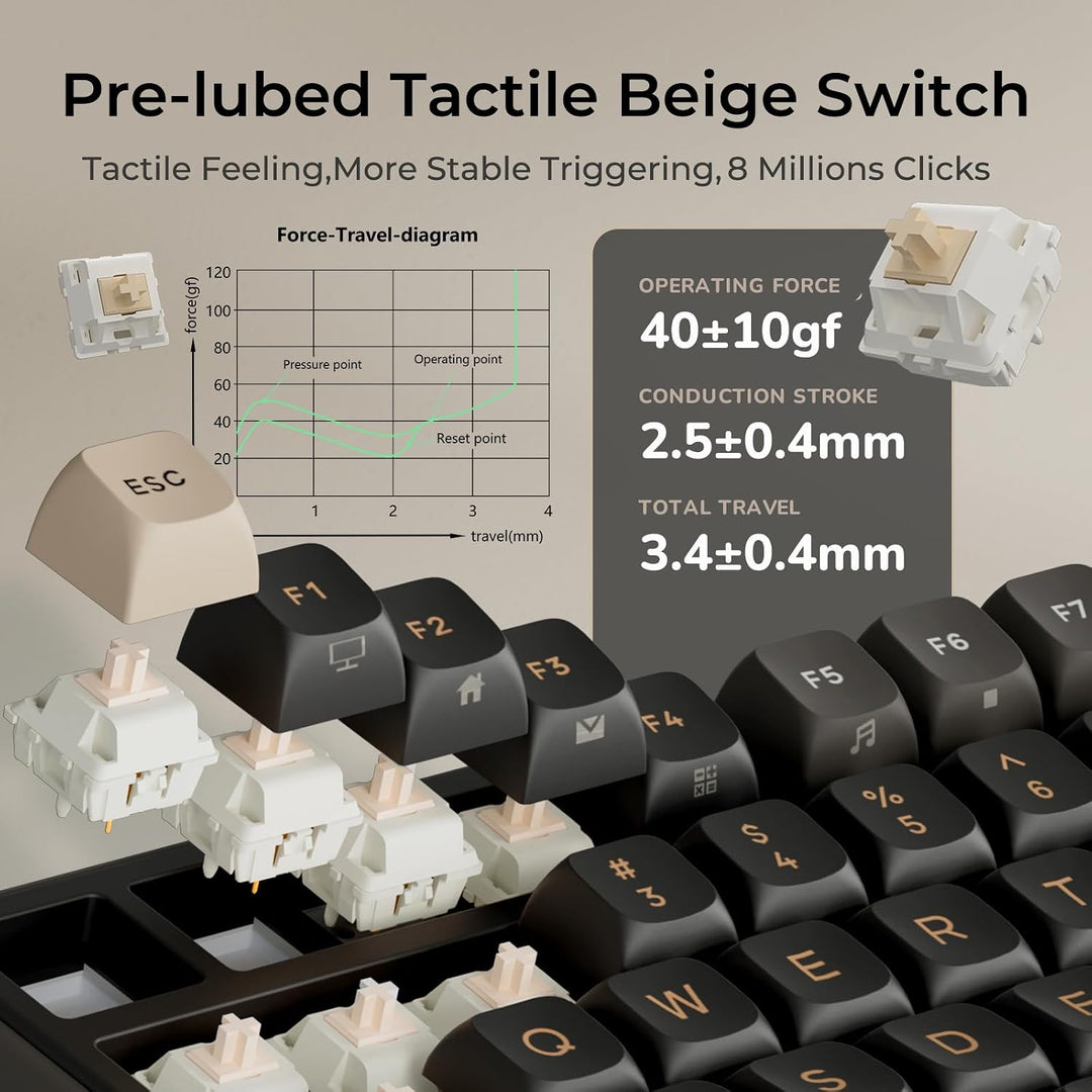 RK ROYAL KLUDGE R98 Pro - Teclado mecánico con cable, teclado RGB p...