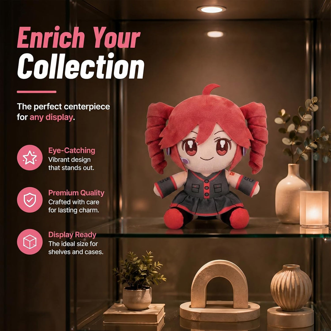 Peluche coleccionable de Pink Drill Twin Tail Girl de 8.7 in, lindo...