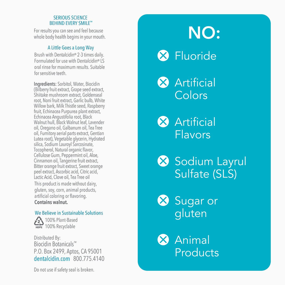 Biocidin Dentalcidin - Pasta de dientes blanqueadora sin flúor para...