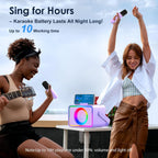 Karaoke Machine para Kids Adults,Bluetooth Speaker 2 Wireless Microphones