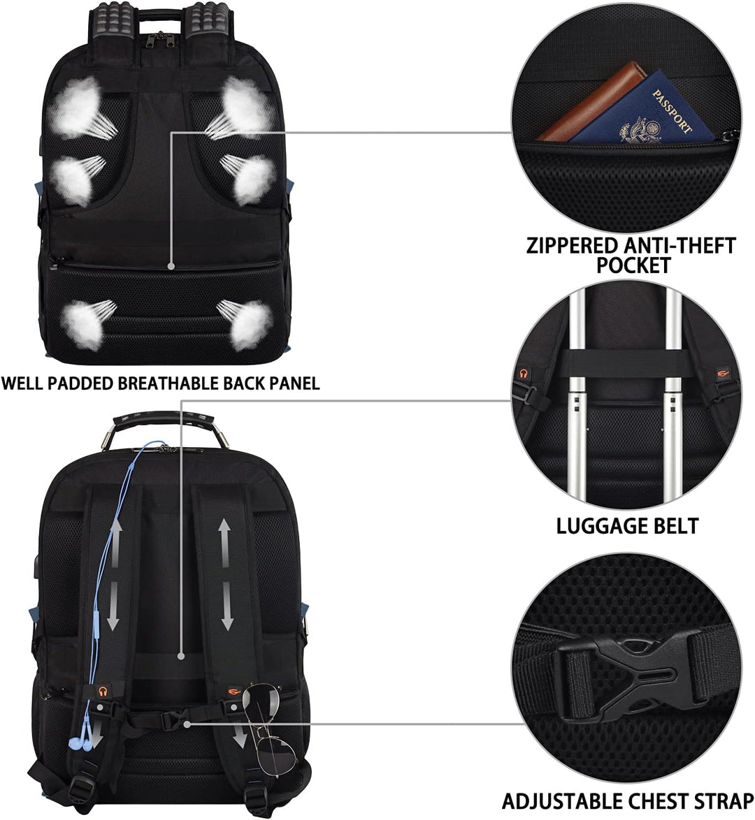 JCDOBEST Mochila para laptop, azul, capacidad de 55L, aprobada por...