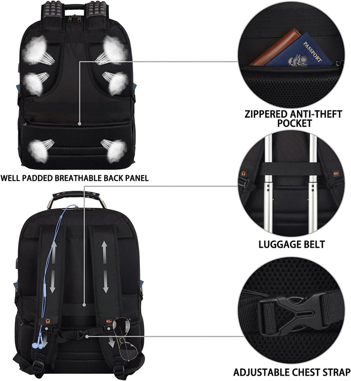 JCDOBEST Mochila para laptop, azul, capacidad de 55L, aprobada por...
