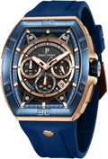 Paras Crown Relojes para Hombre Tonneau 5ATM Resistente al Agua Cuarzo Cronógrafo Analógico Reloj de Pulsera de Lujo para Hombre Caja de Acero Inoxidable Relojes de Hombre