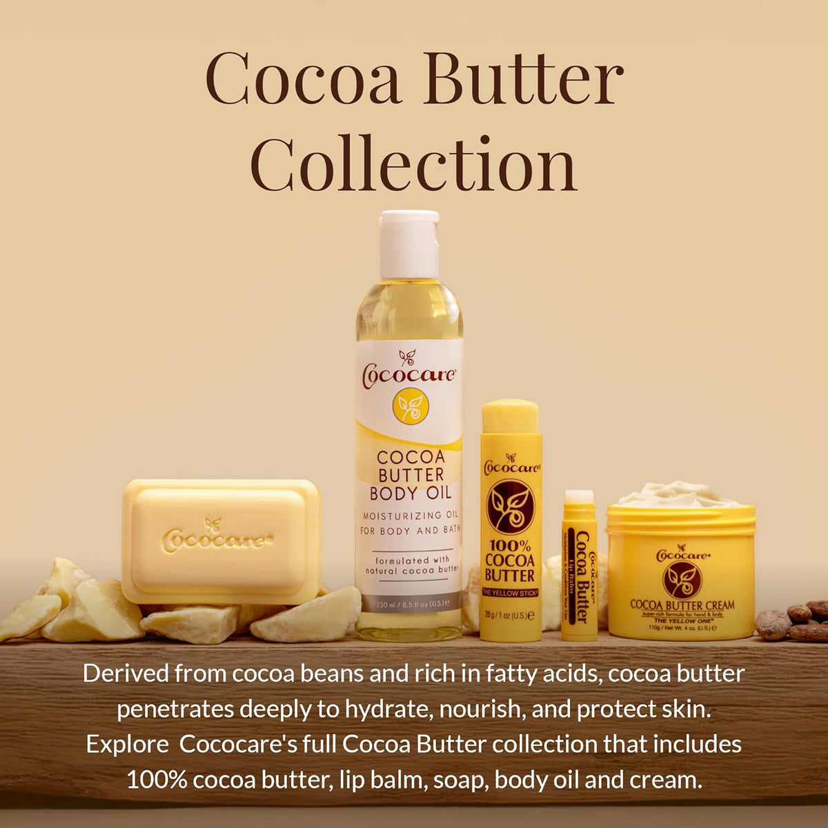 Cococare Bálsamo labial de manteca de cacao con vitamina E y aloe v...