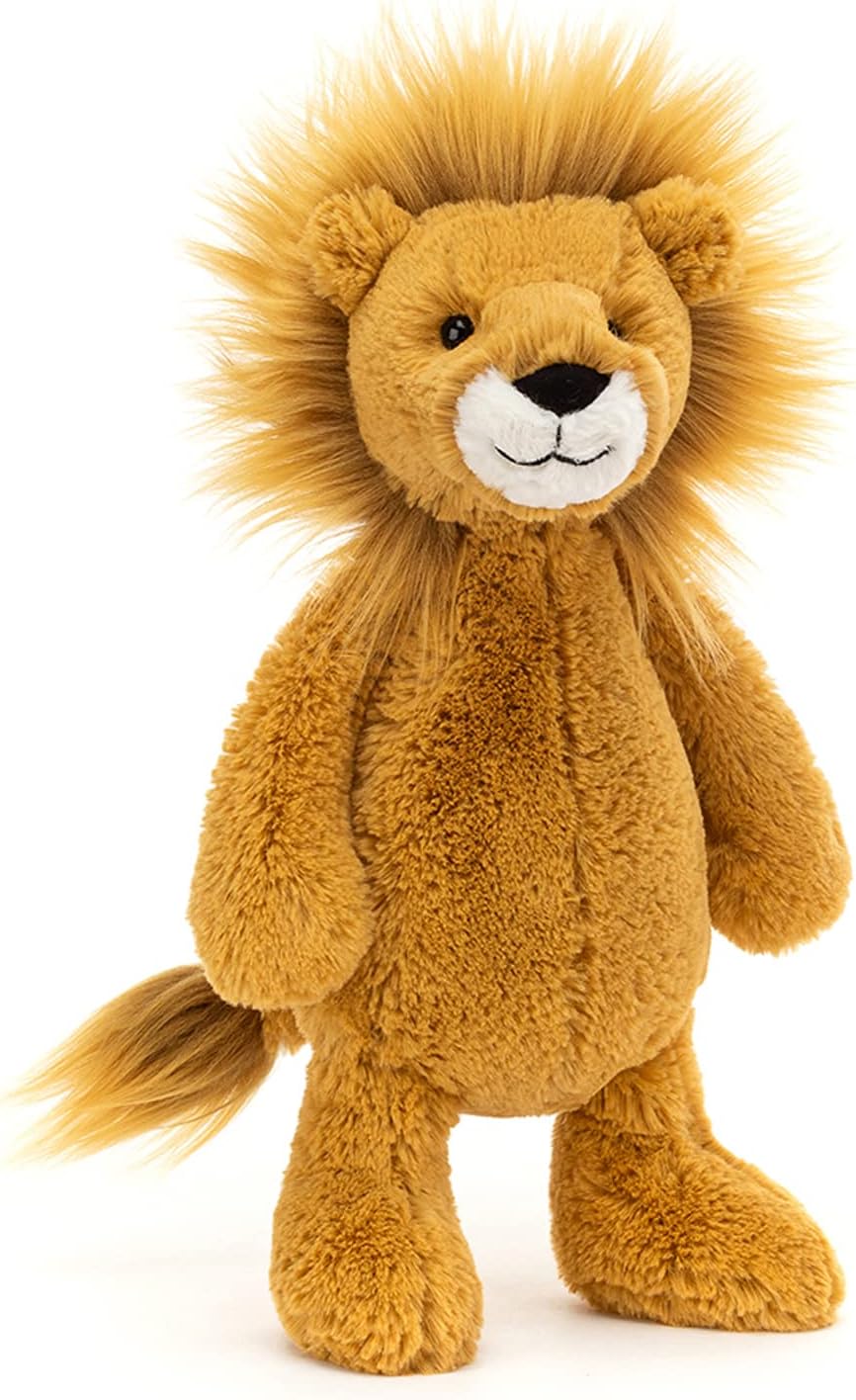 Jellycat León tímido de peluche, mediano de 12 pulgadas - Juguetes de felpa de gato grande - Regalo clásico para niños