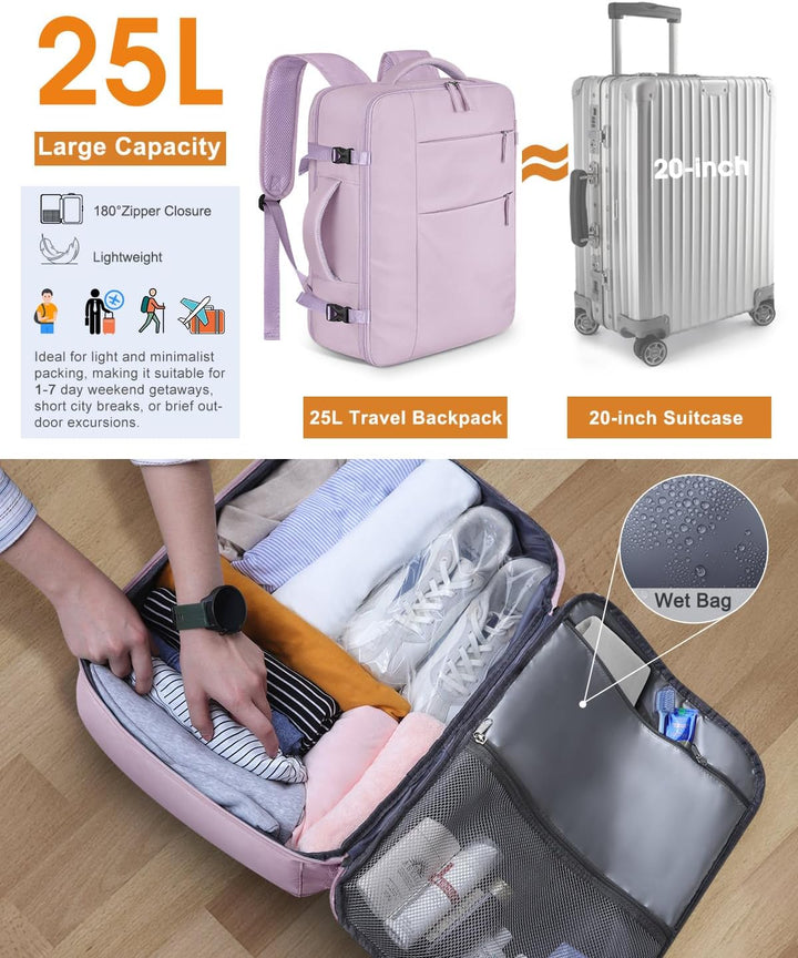 Mochila de viaje Capolo para mujeres y hombres, mochila impermeable...