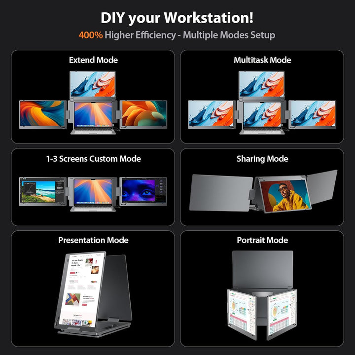 Monitor extensor de pantalla portátil, monitor portátil cuádruple d...