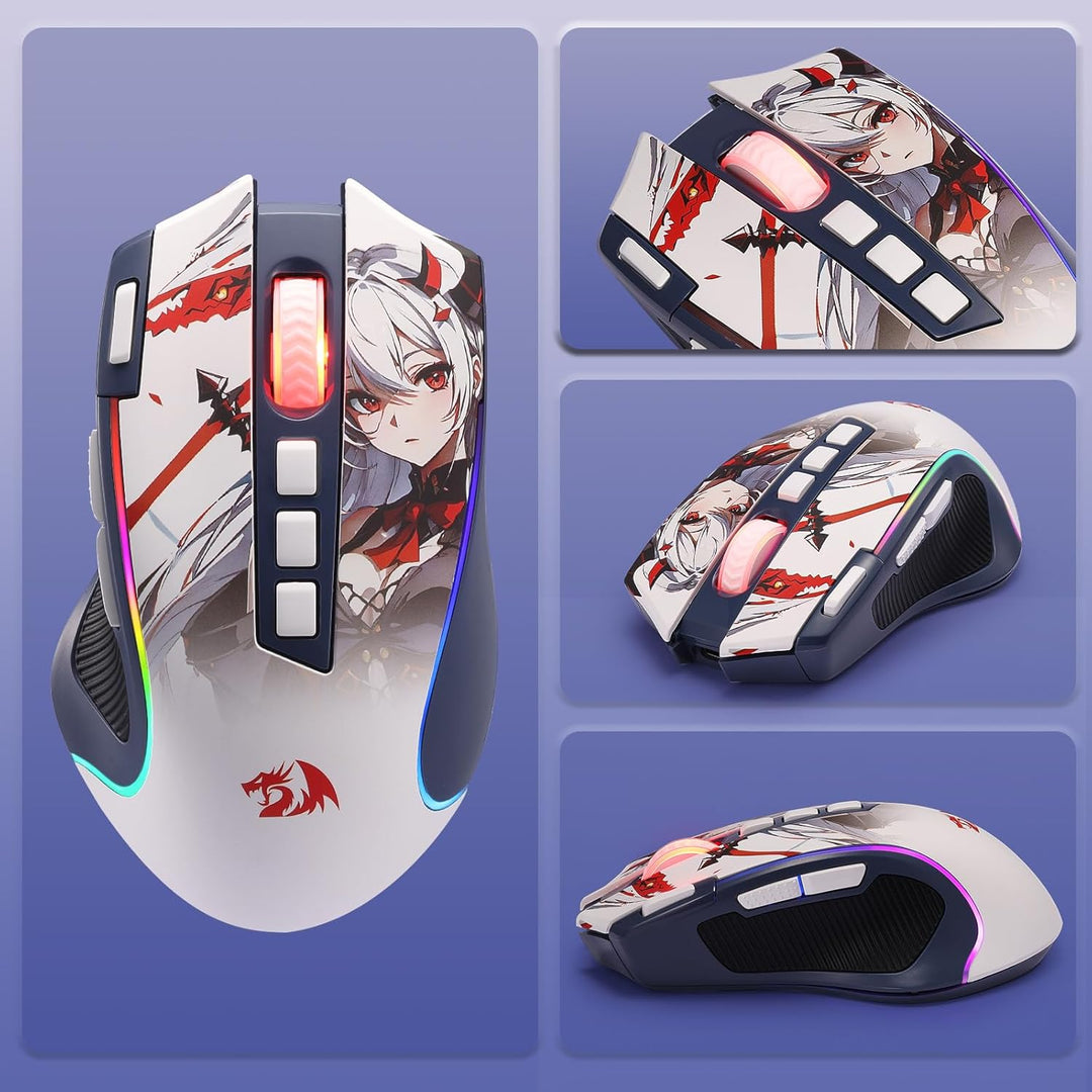 Redragon M612AK PRO RGB Anime Mouse para Juegos, ratón óptico con c...