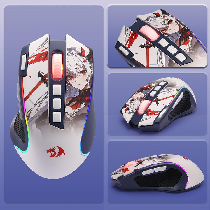 Redragon M612AK PRO RGB Anime Mouse para Juegos, ratón óptico con c...