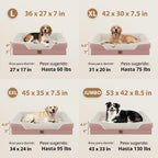 Cama ortopédica impermeable para perros de tamaño grande, rosa