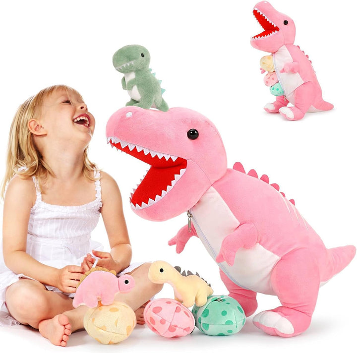MorisMos - Animal de peluche de dinosaurio con bebés, mamá dino T-r...