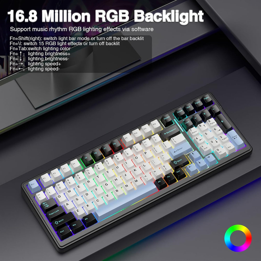 AULA F99 Teclado mecánico inalámbrico, teclado personalizado interc...