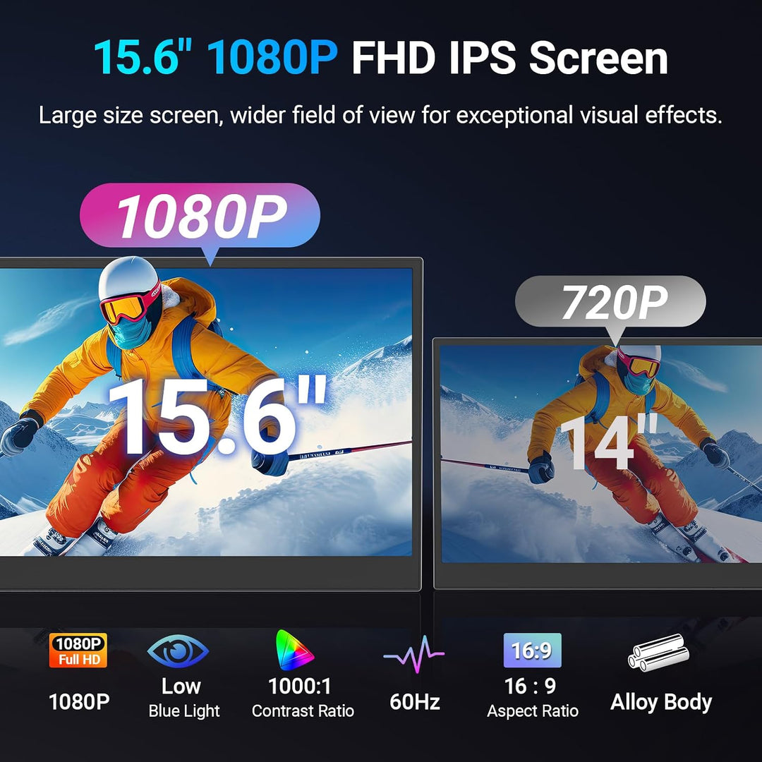 Extensor de pantalla para laptop de 15.6 pulgadas, monitor portátil...