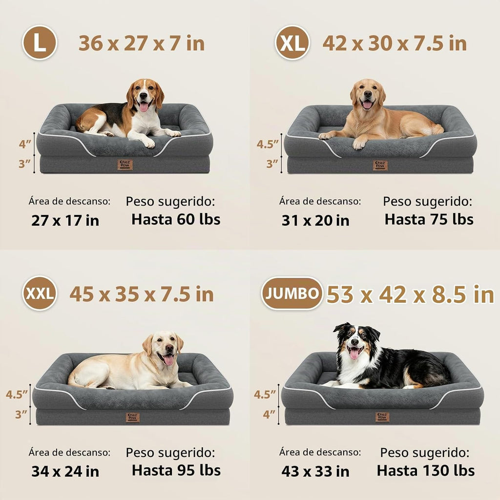 Cama ortopédica impermeable para perros grandes y extra grandes