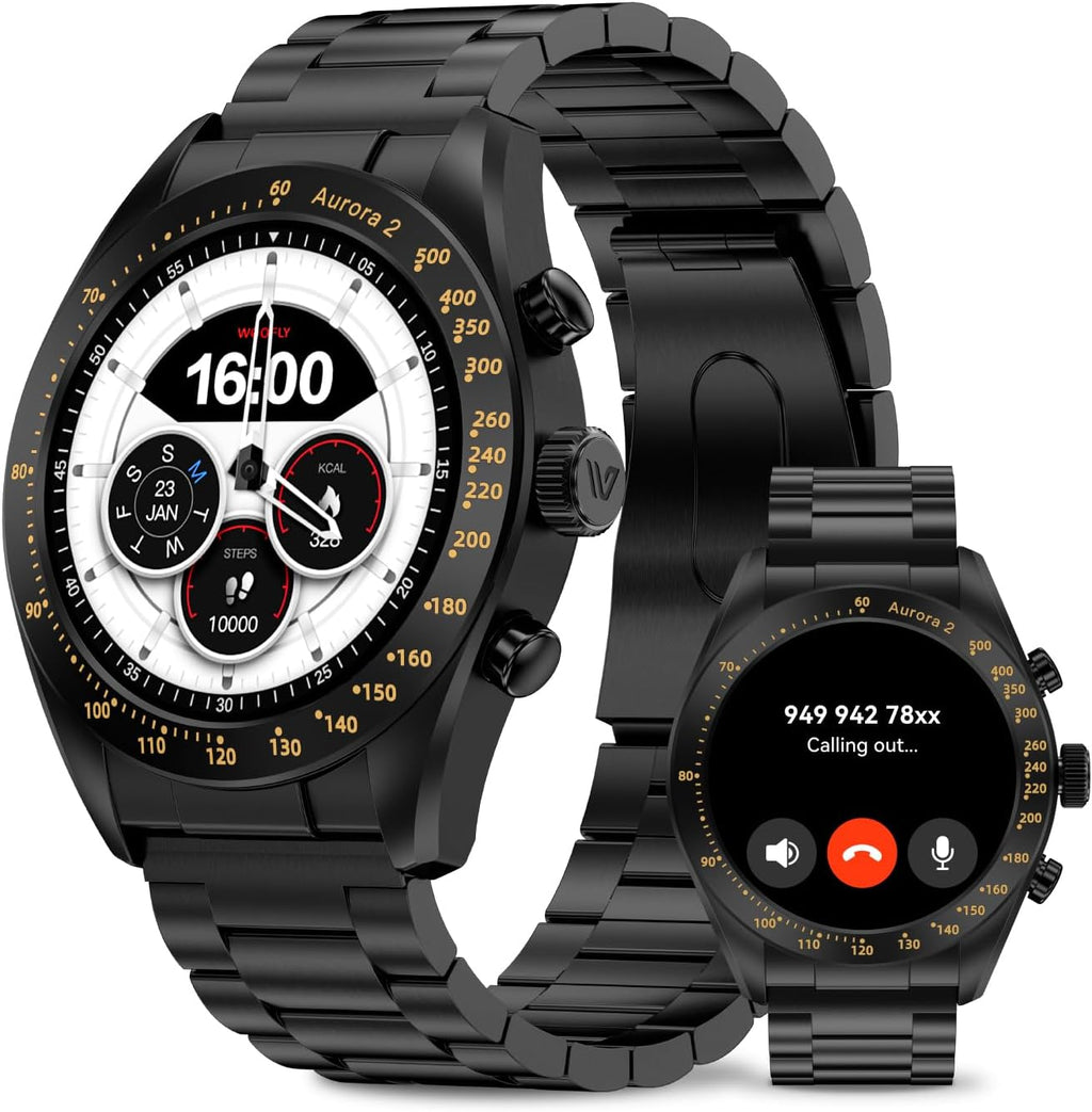 Aurora 2 - Reloj inteligente para hombre, pantalla AMOLED HD de 1.32 pulgadas, reloj inteligente para hombre, respuesta/llamada, reloj inteligente de 350 mAh, monitor de sueño, oxígeno en