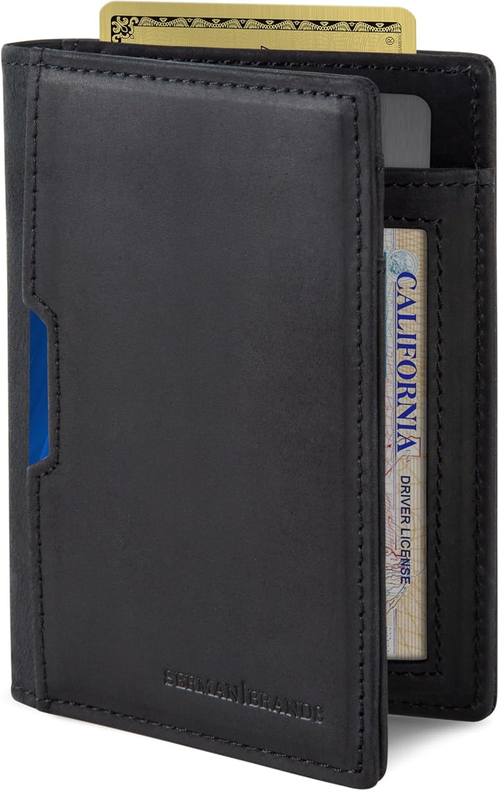 SERMAN BRANDS \u2013 Carteras para hombre, delgadas, de cuero, con...