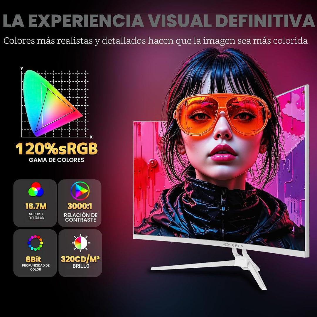 CRUA Monitor curvo para juegos 4K UHD 160Hz de 32 pulgadas, 1500R,...