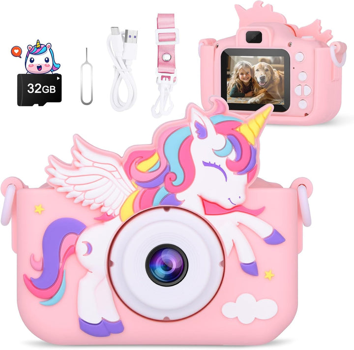 Cámara para niños Unicornio Niñas Juguetes, Cámara digital para niñ...