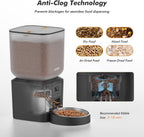 Comedero automático para perros, dispensador automático de alimentos para gatos de gran capacidad de 8 L/34 tazas con pantalla LCD, bandeja grande de alimentos, funciona con pilas, comedero