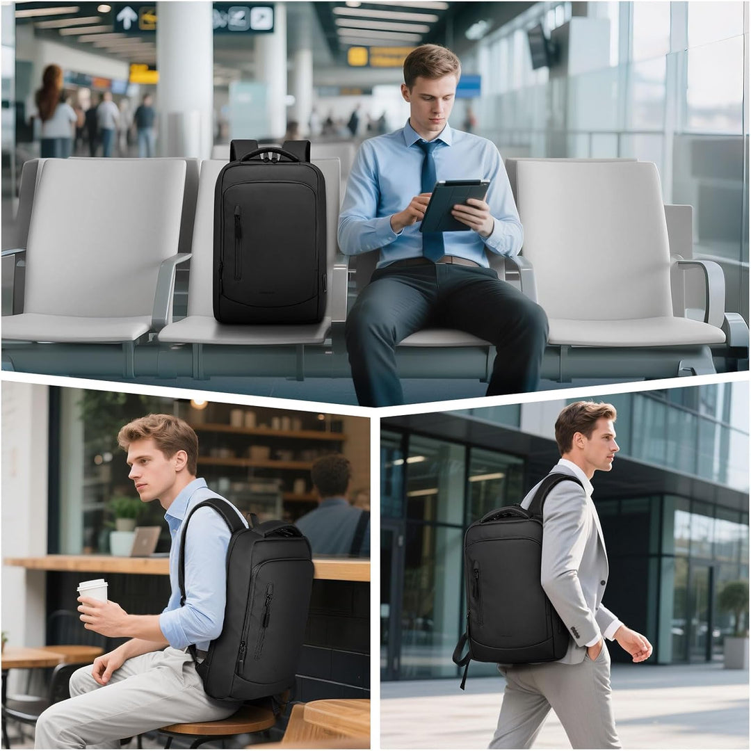 SUIKIHUM Mochila delgada a prueba de golpes para laptop para hombre...