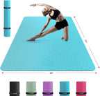 HAPBEAR Tapete de yoga extra grande de 2.835 x 1.890 x 0.236 in (1/4 pulgadas), antideslizante, duradero, grueso y ancho para entrenamientos en casa, yoga, pilates, estiramientos y entrenamientos cardiovasculares
