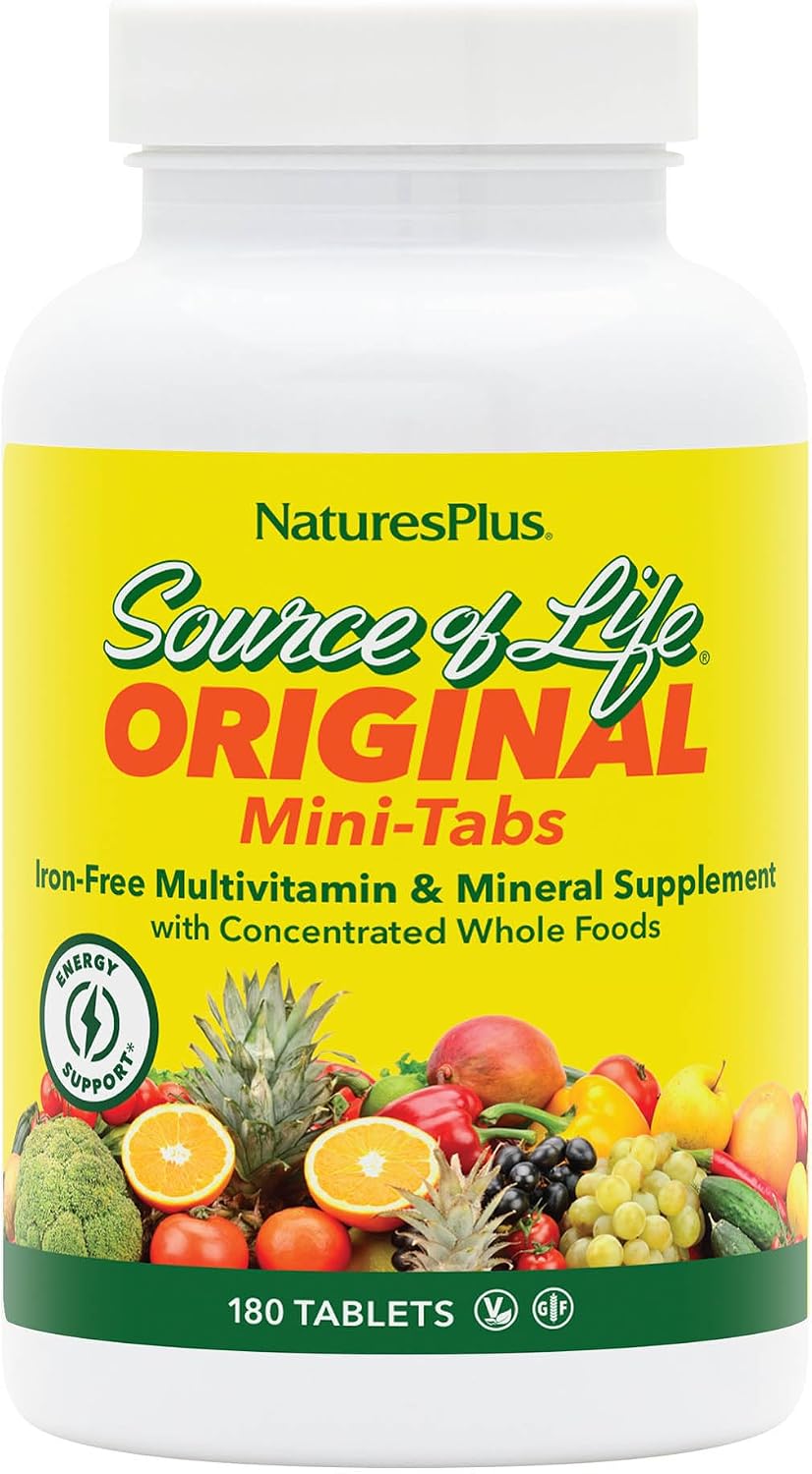 NaturesPlus Source of Life - Sin hierro - 180 mini-tabletas - Suple...