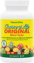 NaturesPlus Source of Life - Sin hierro - 180 mini-pestañas, paquete