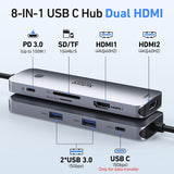 Selore - Estación de acoplamiento USB C con monitor HDMI dual, adap...
