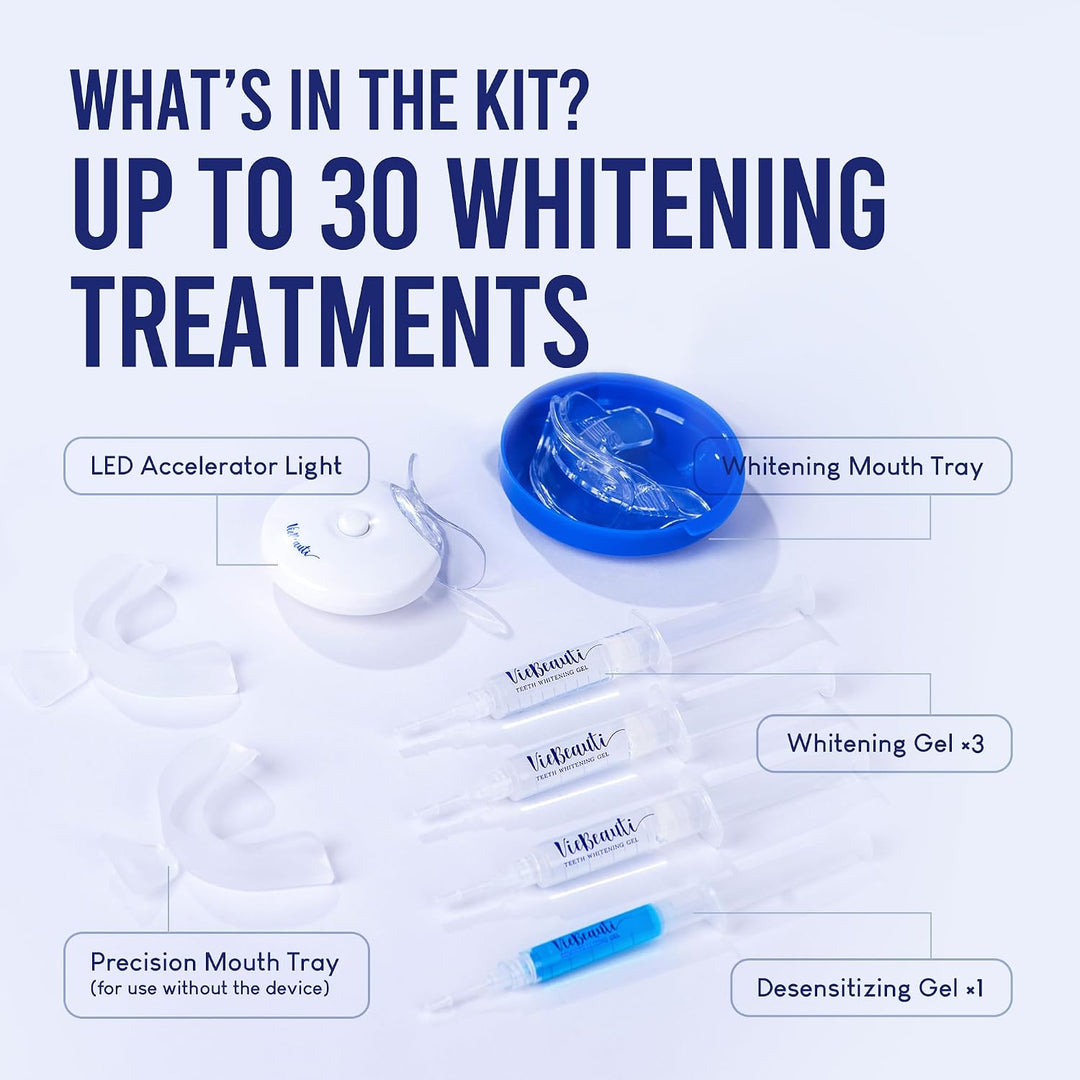 VieBeauti Kit de blanqueamiento dental con luz LED para dientes sen...