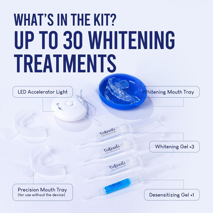 VieBeauti Kit de blanqueamiento dental con luz LED para dientes sen...