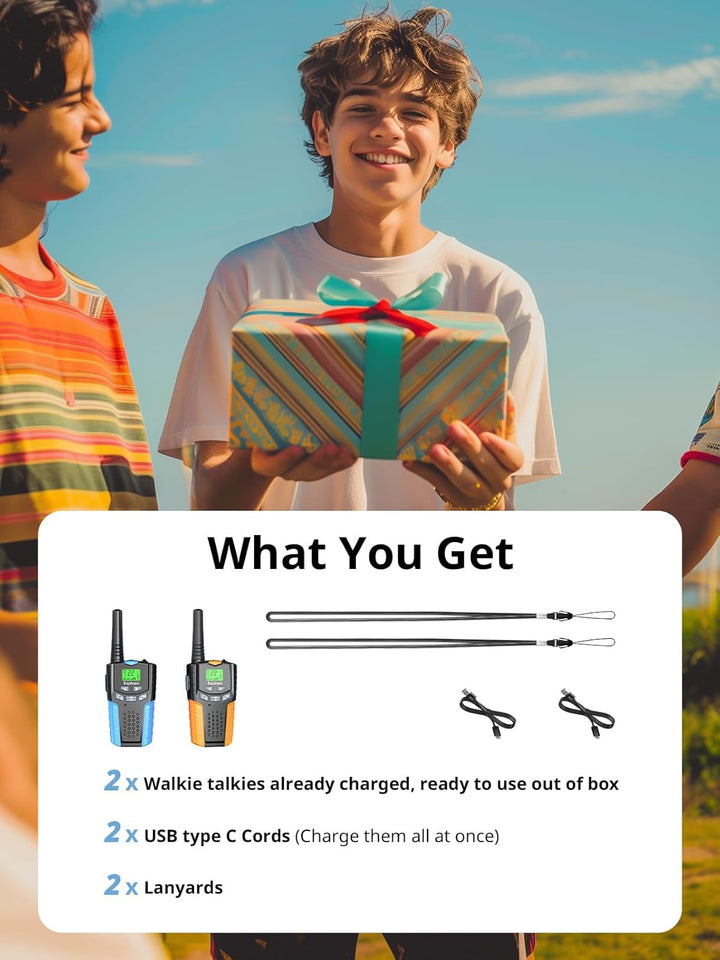 Inspireyes Walkie Talkies para niños recargables, rellenos de cesta...