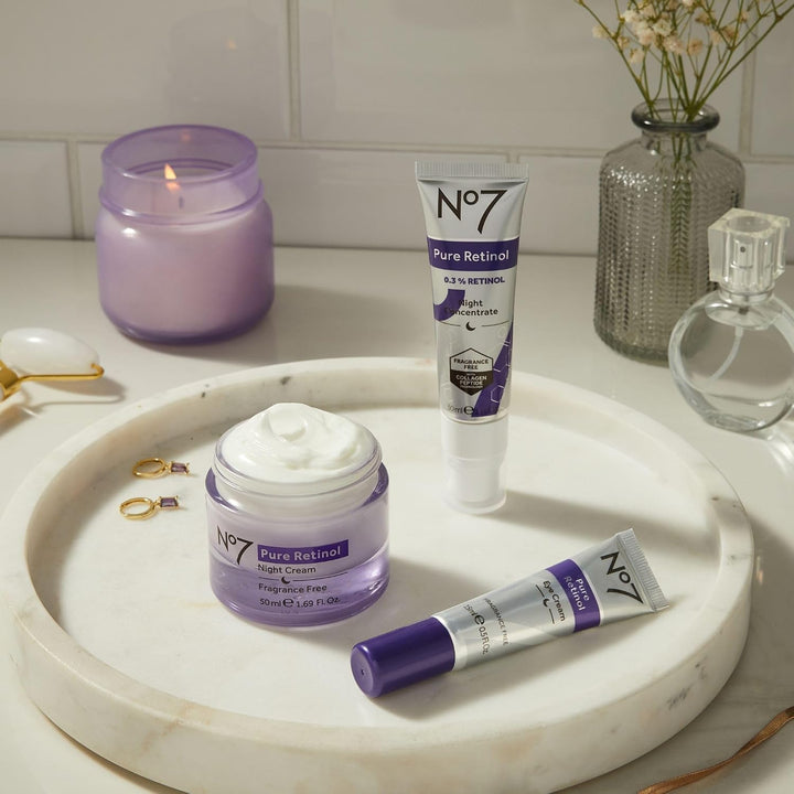 No7 Pure Retinol - Crema de noche antienvejecimiento con péptidos d...