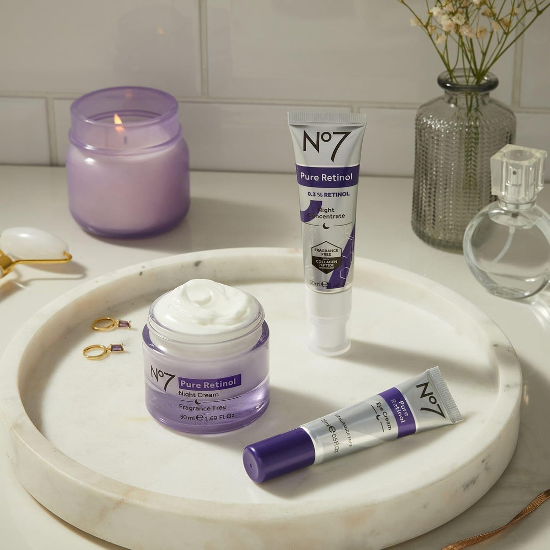 No7 Pure Retinol Night Cream - Crema de retinol que aumenta el colá...