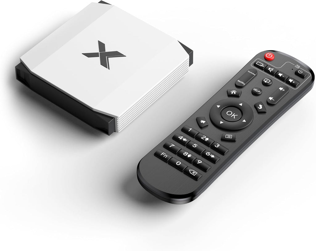 Android TV Box 4GB RAM 32GB ROM, 4K Ultra HD HDR Quad Core Set Top Box, Dual Band 2.4G 5G WiFi Bluetooth 5.0, Plug & Play Smart TV Box para TV antiguo no inteligente