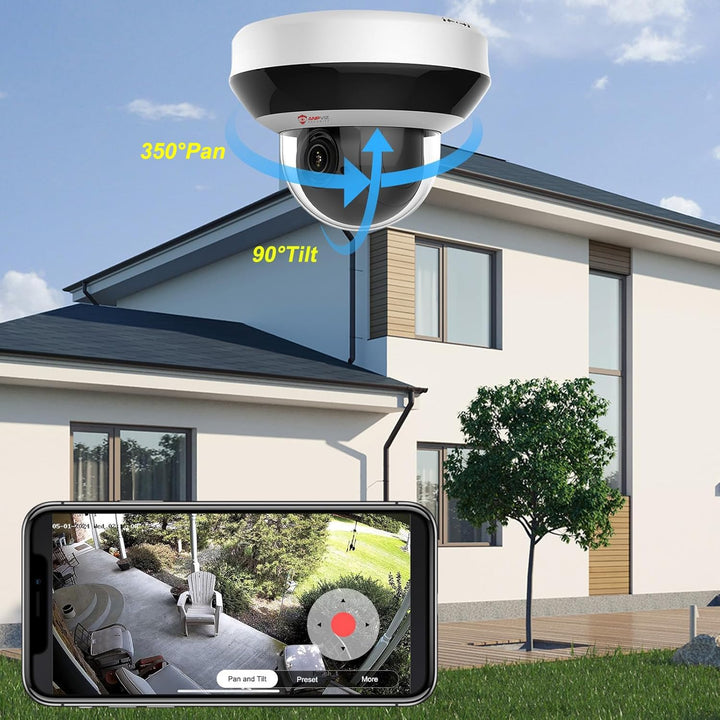 Anpviz Cámara IP PoE PTZ de 4 MP, zoom óptico 4X, protección perime...